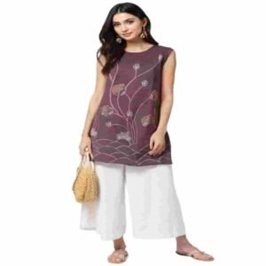 Buy Sleeveless Floral Kurti | Stylish Women Wear | Casual Comfort Top | Arzao Fashion