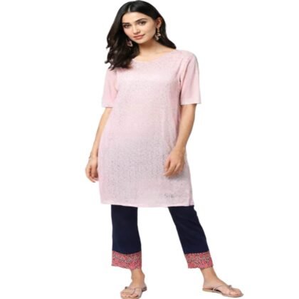 Buy Light Pink Cotton Kurti for Women | Elegant Casual Wear | Arzao Fashion