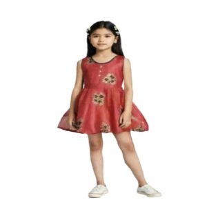 Buy Girls' Sleeveless Red Party Dress | Stylish & Comfortable Kids Wear | Arzao Fashion