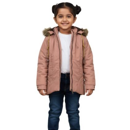 Girls’ Dust Pink Winter Jacket for 5-6 Years – Stylish & Comfortable | Arzao