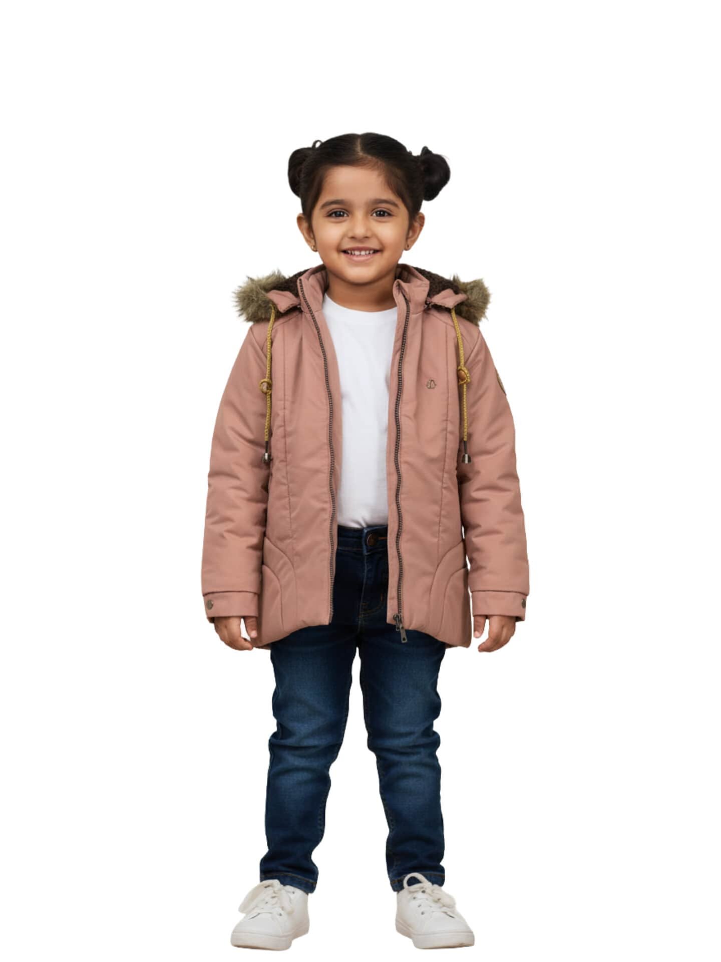 Girls' Dust Pink Winter Jacket for 5-6 Years – Stylish & Comfortable | Arzao