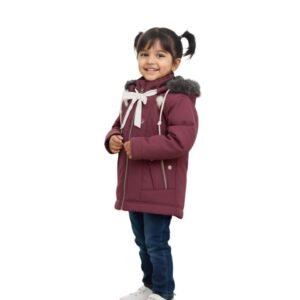 5-6 Year Old Girls Pink Winter Jacket | Warm Hooded Coat for Kids | Arzao