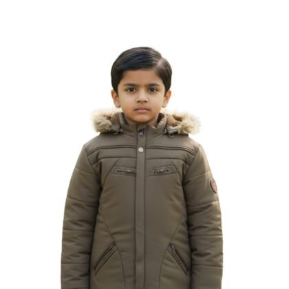 kids winter jacket, girls warm coat, 5-6 years jacket, brown winter coat for girls, children’s winter wear