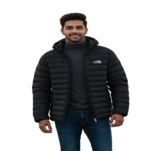 Men’s Black Puffer Jacket – Warm Stylish Winter Coat for Men | Arzao
