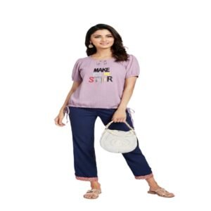 Trendy Women’s Casual Top and Pant Set – Stylish Outfit for Girls by Arzao.com