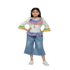 Stylish Girls Top and Jeans Set | Trendy Kids Fashion | Arzao.com