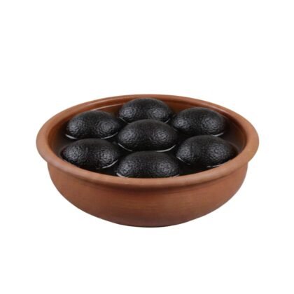 Traditional Black Rasgulla Served in Clay Pot – Authentic Premium Bengali Sweet