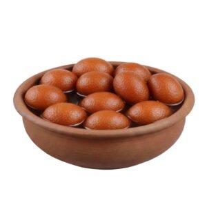 Light Brown Rasgulla in Clay Pot – Soft Bengali Sweet in Sugar Syrup